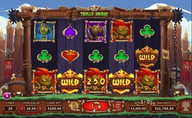 Wild symbols triggers winning combinations leading to a 3,000.00 jackpot.