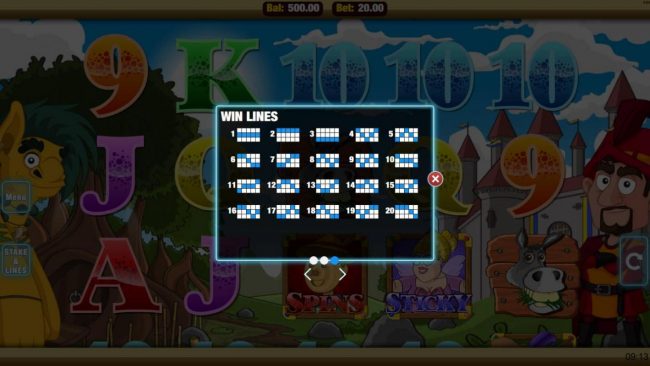 Win Lines 1-20