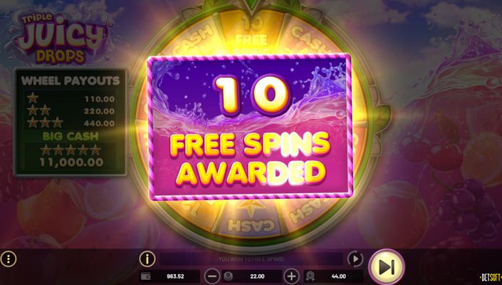 10 Free Spins Awarded