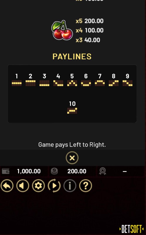 Triple Lucky 8's :: Paylines 1-10