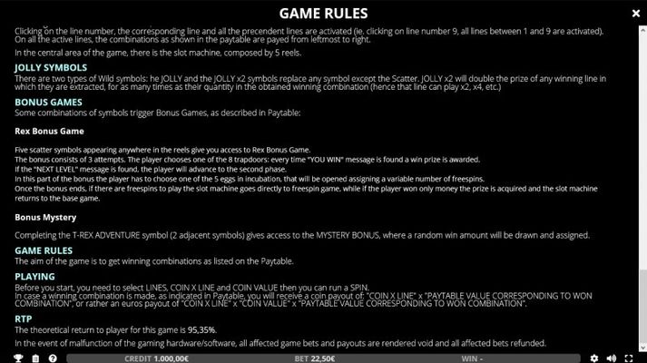 T-Rex Adventure :: General Game Rules