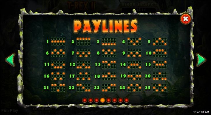 Paylines 1-25