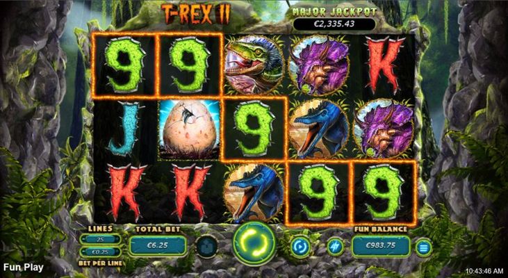 T-Rex II :: A five of a kind win
