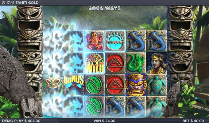 Tahiti Gold :: Winning symbols are removed from the reels and new symbols drop in place
