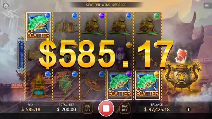 Tao :: Scatter symbols triggers the free spins feature