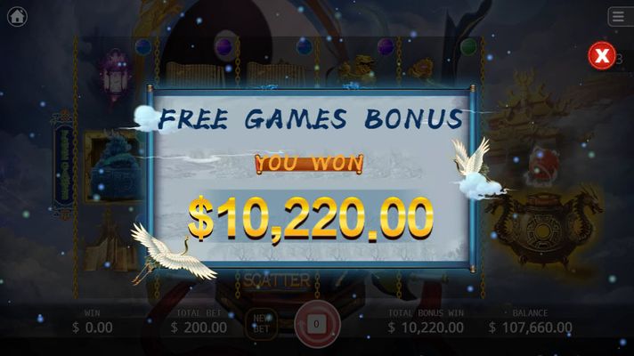 Total free spins payout