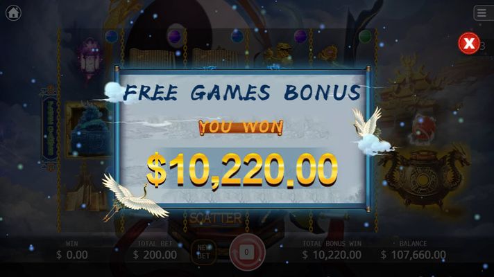 Total free spins payout