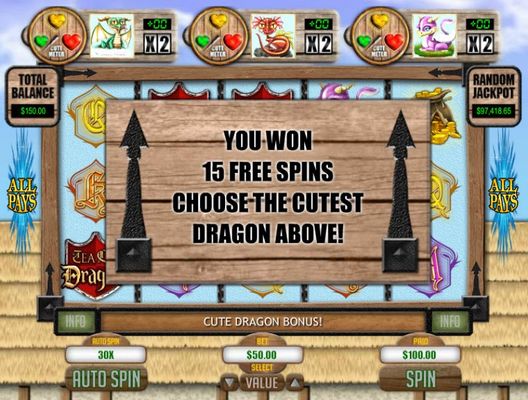 15 Free Spins Awarded