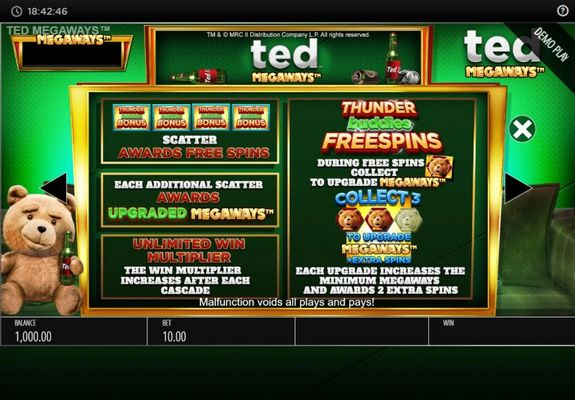 Ted Megaways :: Free Spin Feature Rules
