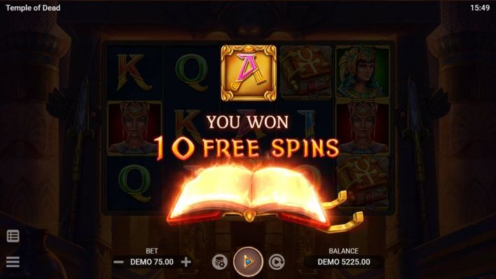 10 free spins awarded