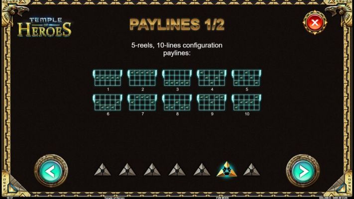 Paylines 1-10