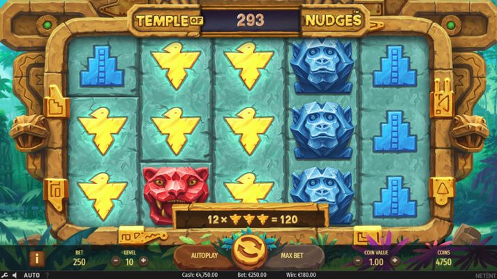 Temple of Nudges :: Winning combination triggers the Nudge feature