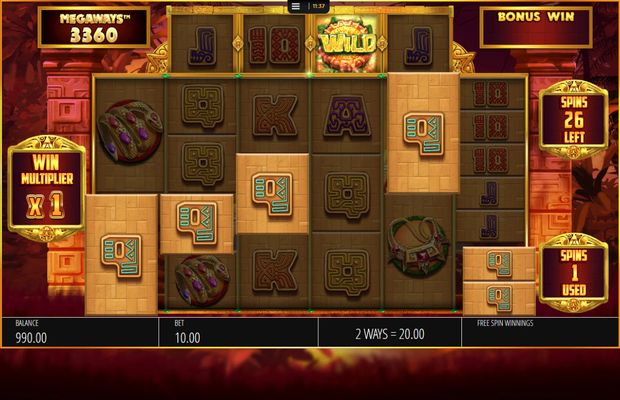 Temple of Treasure Megaways :: Free Spins Game Board