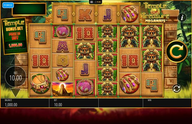 Temple of Treasure Megaways :: Main Game Board