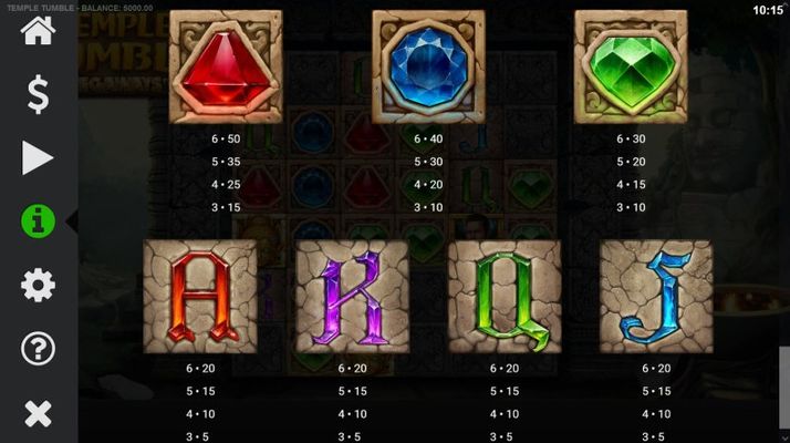 Paytable - Low Value Symbols