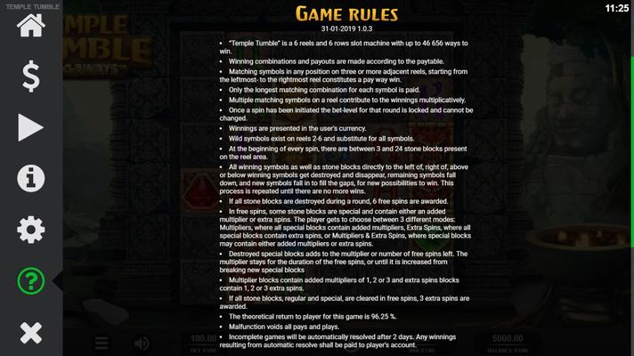 Temple Tumble :: General Game Rules