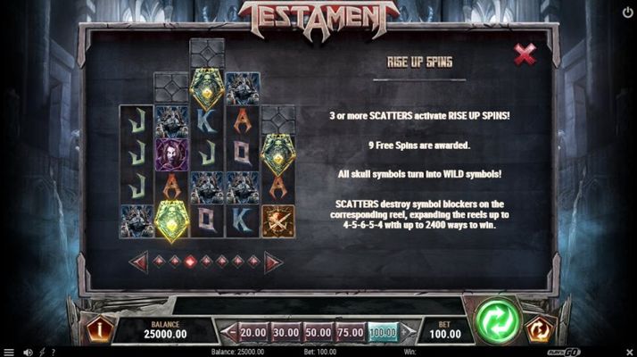Testament :: Free Spins Rules
