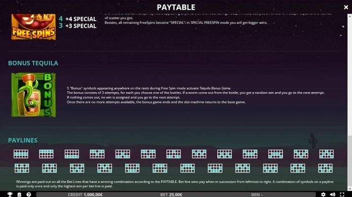 Paylines 1-25