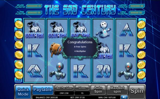 The 3rd Century :: Scatter symbols triggers the free spins feature
