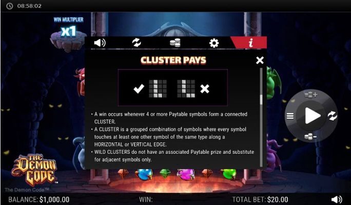 The Demon Code :: Cluster Pays