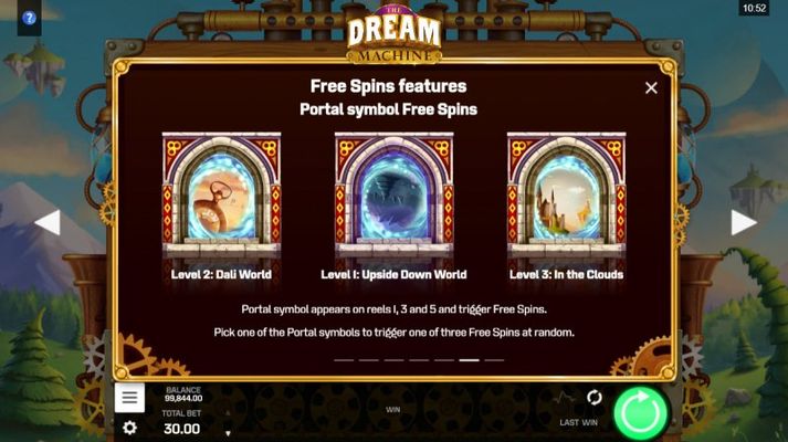 The Dream Machine :: Free Spin Feature Rules