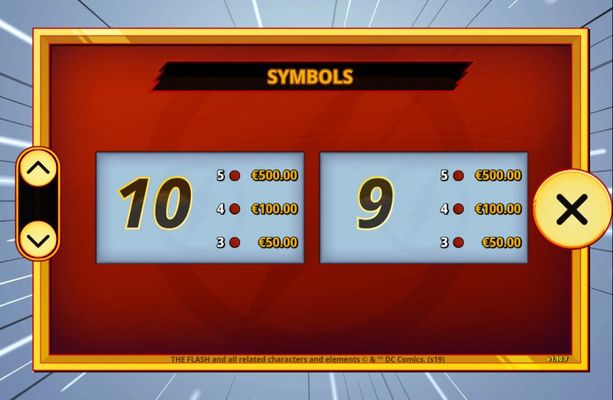 Paytable - Low Value Symbols