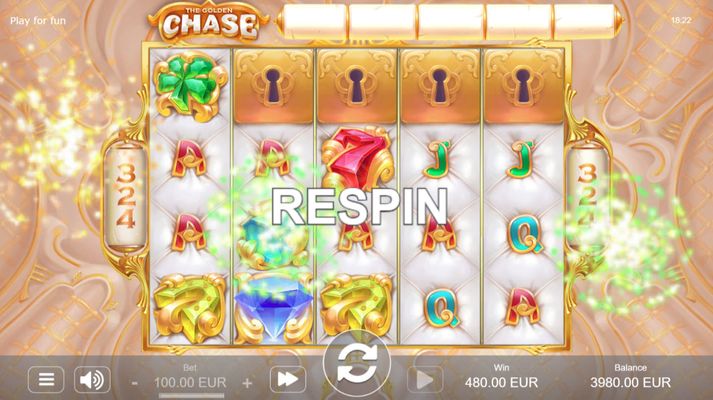 The Golden Chase :: Respin feature triggered by any winning combination