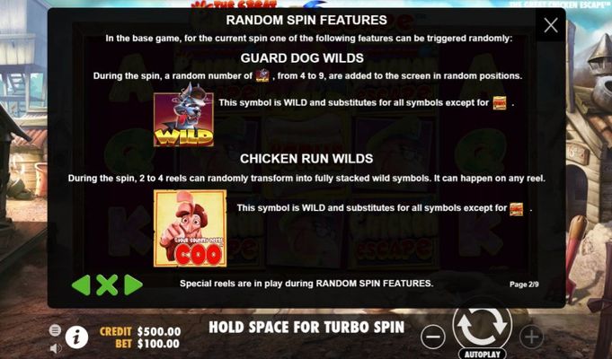 The Great Chicken Escape :: Bonus Game Rules