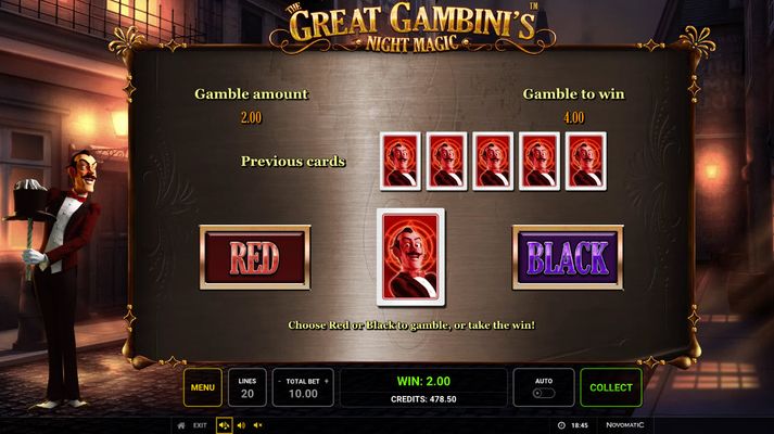 The Great Gambini's Night Magic :: Gamble Feature Rules