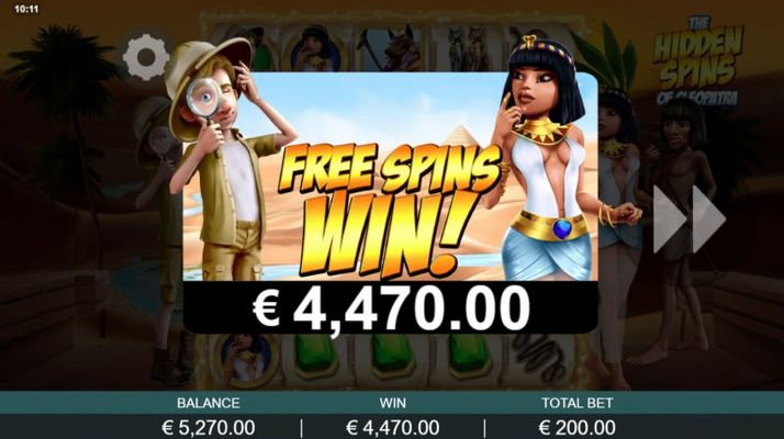 Total free spins payout