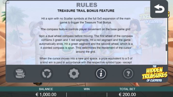 Treasure Trail Bonus feature