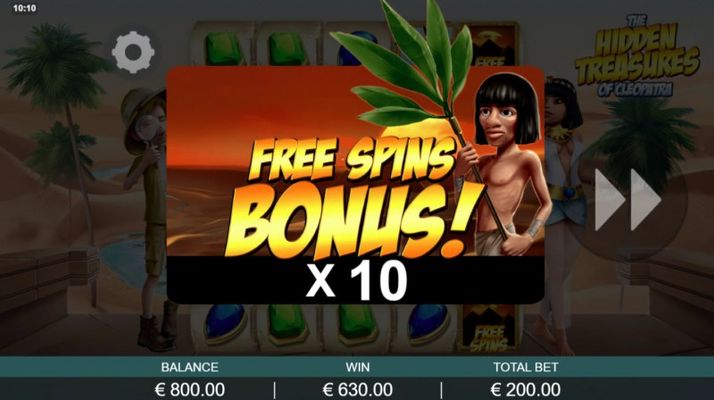 The Hidden Treasures of Cleopatra :: Scatter symbols triggers the free spins feature