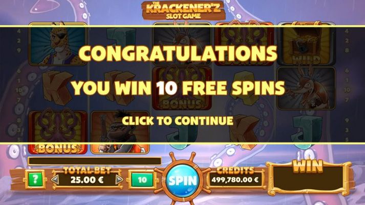 10 Free Spins Awarded