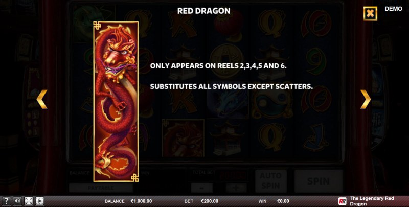 The Legendary Red Dragon :: Wild Symbols Rules