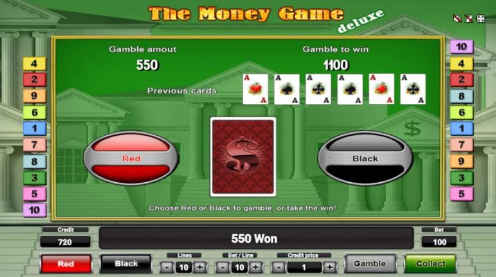 The Money Game Deluxe :: Red or Black Gamble Feature