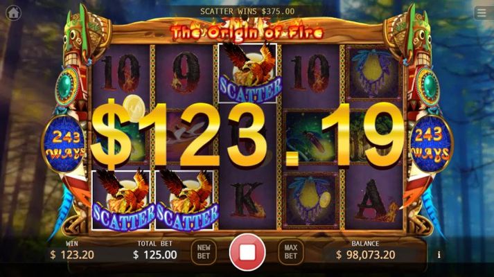 Scatter symbols triggers the free spins feature