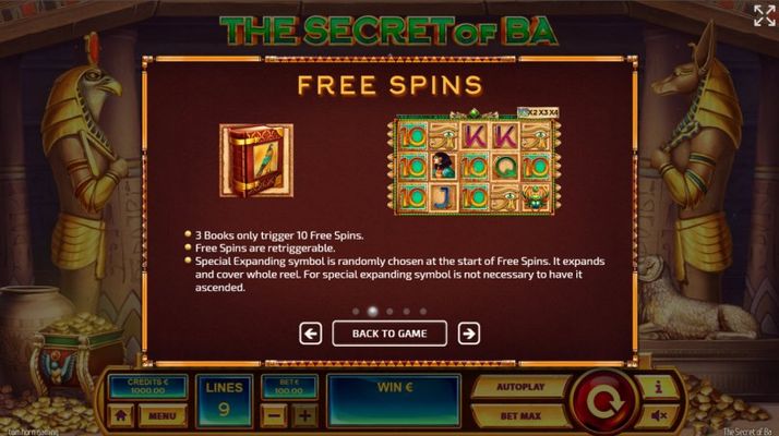 The Secret of Ba :: Free Spin Feature Rules