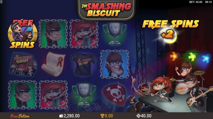 The Smashing Biscuit :: Earn extra free spins for every scatter symbol that lands on the reels during the free spins feature