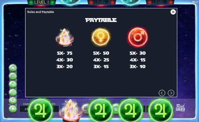 The Space Game :: Paytable - Medium Value Symbols