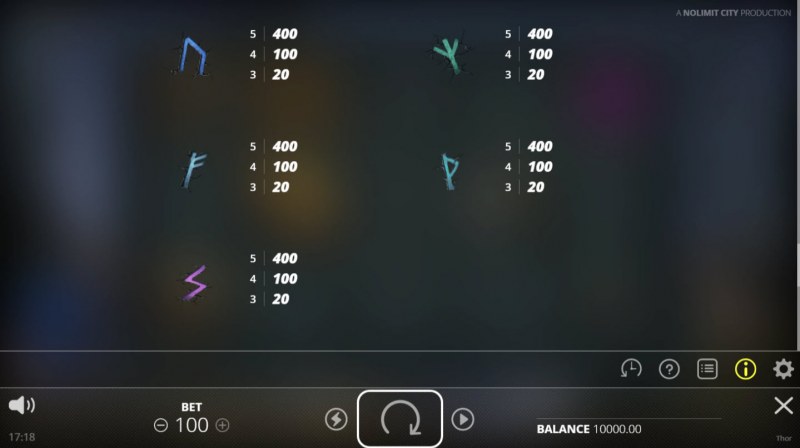 Paytable - Low Value Symbols