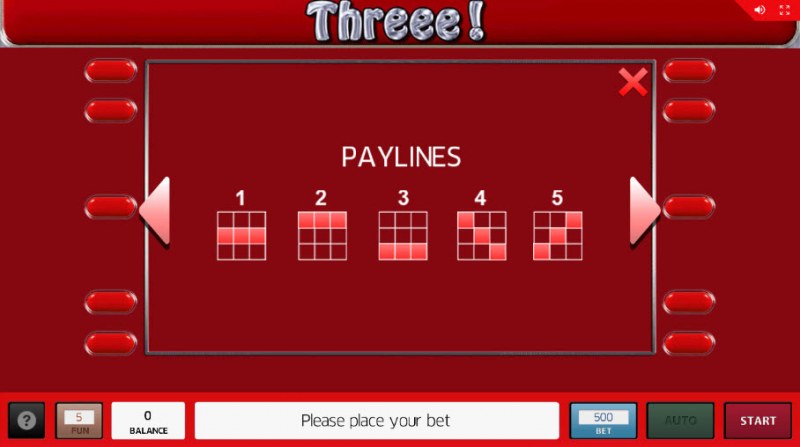 Paylines 1-5