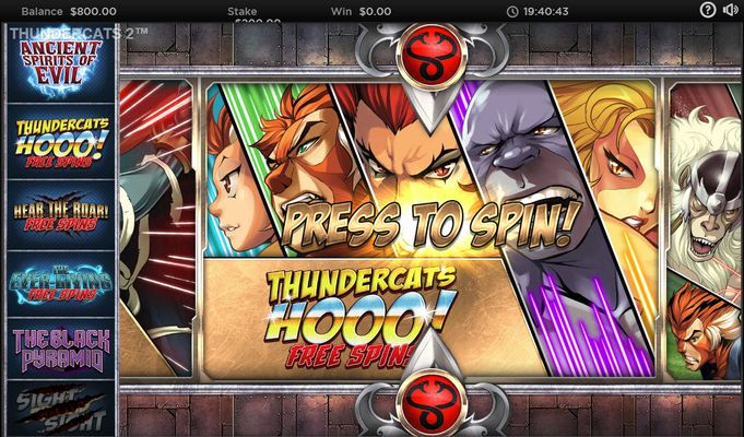 Thundercats Reels of Thundera :: Spin the wheel to win a bonus feature