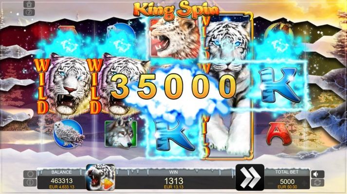 Tiger King Deluxe :: Respin feature leads to multiple winning paylines