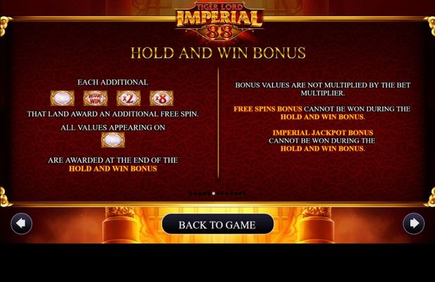 Tiger Lord Imperial 88 :: Hold and Spin Feature