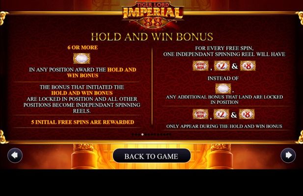 Tiger Lord Imperial 88 :: Hold and Spin Feature