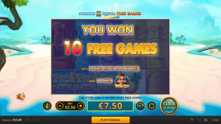 10 Free Spins Awarded