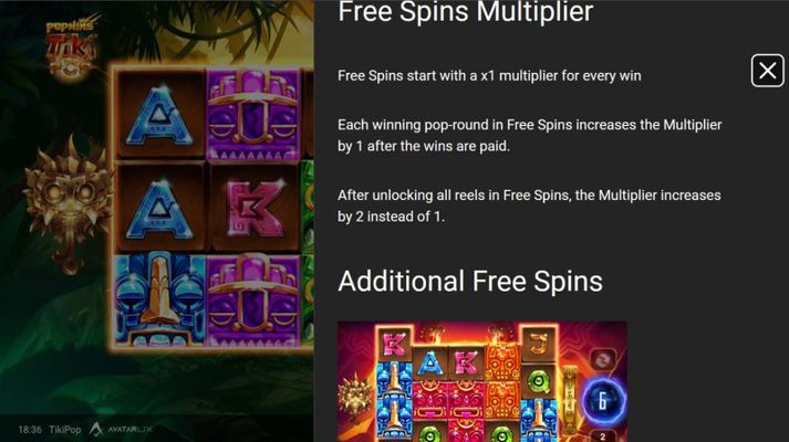 TikiPop :: Free Spin Feature Rules