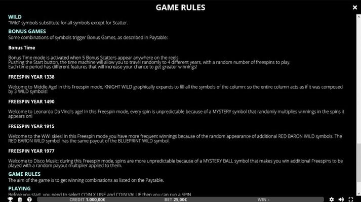 Time Machine Creator :: General Game Rules