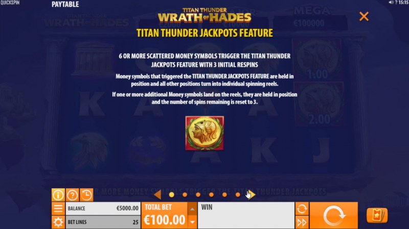 Titan Thunder Wrath of Hades :: Jackpot Rules