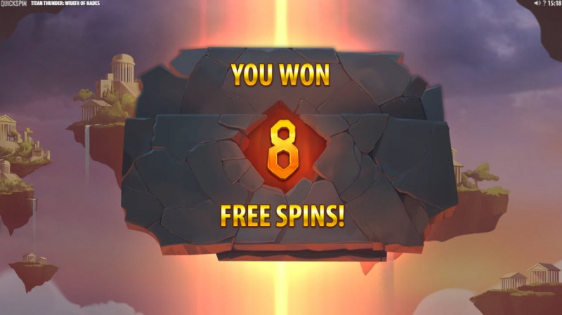 8 free spins awarded